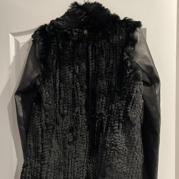 MACKAGE Black Fur/Leather jacket Size Small - Picture 4 of 6